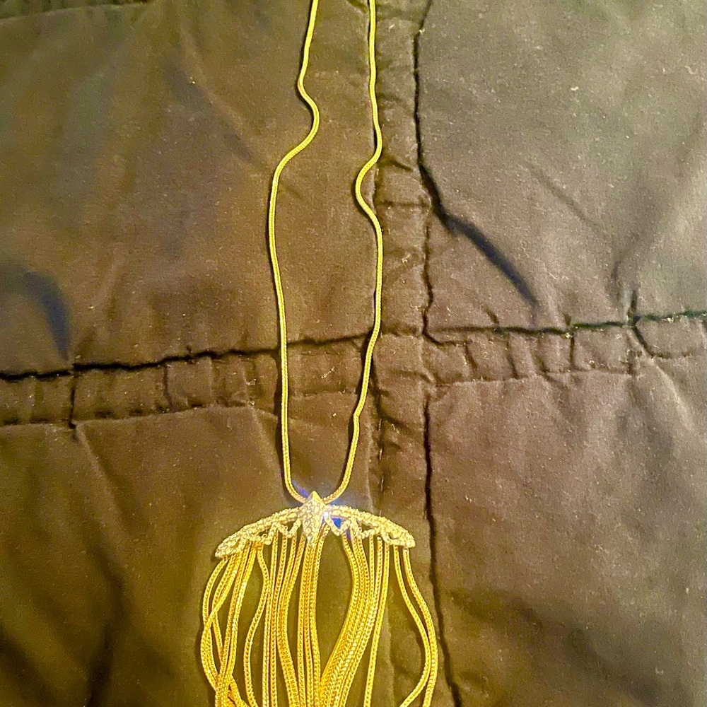 Elegant Gold Necklace with Tassel Design